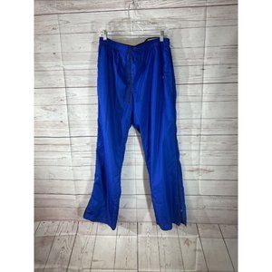 Danskin Now Sweat Track pants Womens Size L 12/14 Blue Elastic Waist Ankle Zip